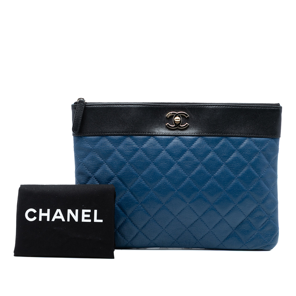 Pre-Loved Chanel Medium Bicolor Quilted Sheepskin Mademoiselle O Case Clutch - Picture 8 of 8